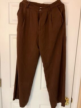 Truth Women's Brown High-Waist Pleated Trousers